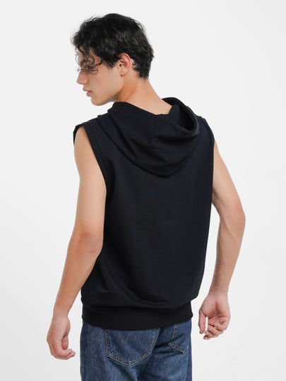 Power Sleeveless Hoodie Black