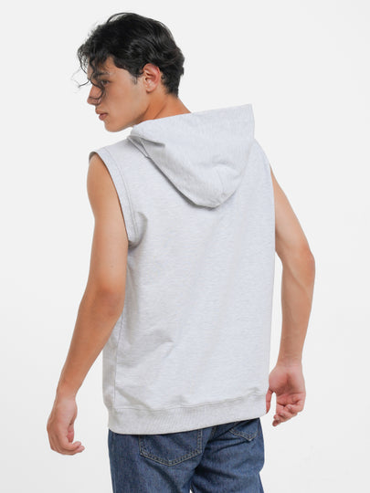 Power Sleeveless Hoodie Grey